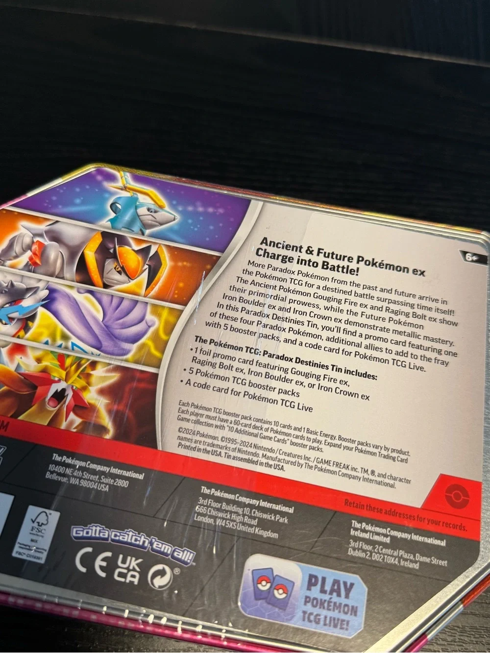 Pokemon iron crown paradox destinies ex tin